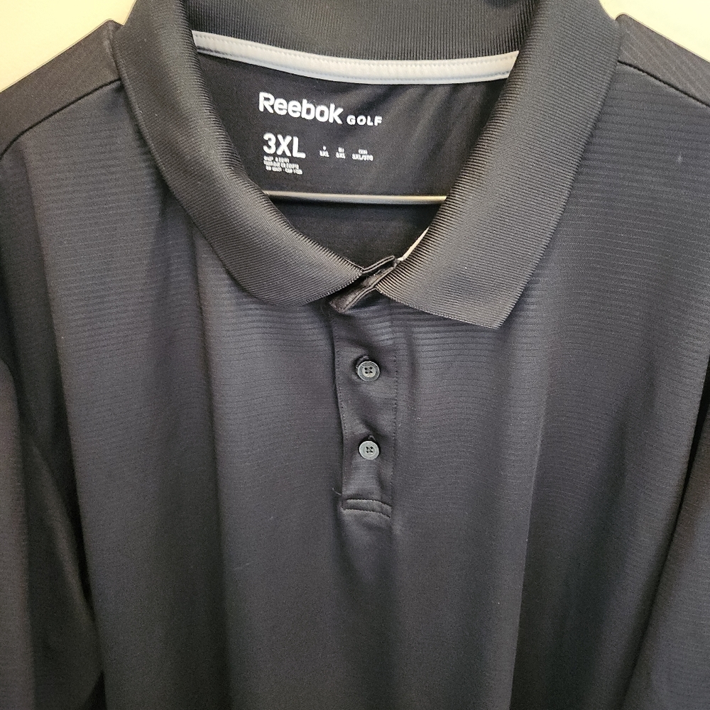 Rebok 3 Xl Mens Black Golf Shirt